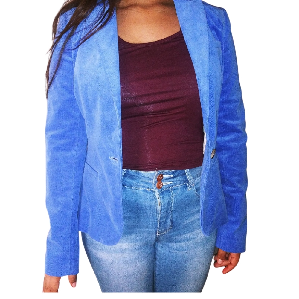 Banana Republic Soft Blue Blazer&Stripe arm LInen